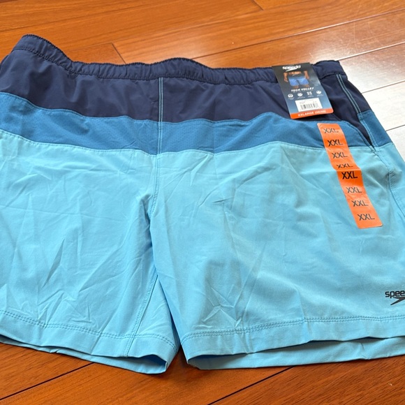 Speedo Men's Two-Tone Blue Swim Trunks - Picture 1 of 5